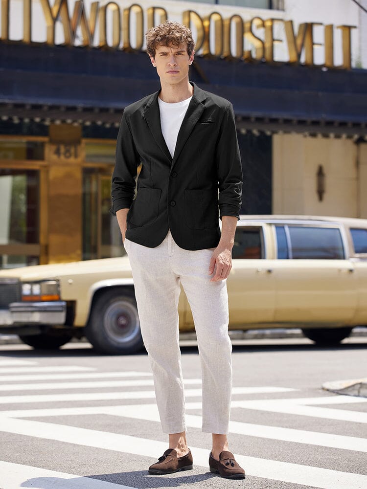 Lightweight Cotton Linen Blazer Jacket (US Only) Blazer coofandy 