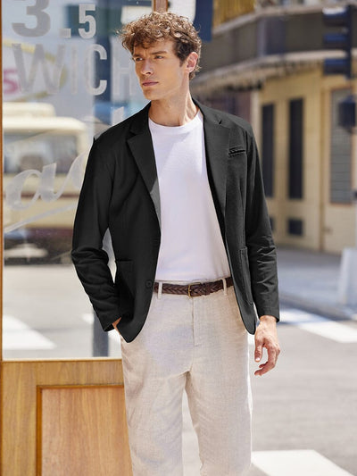 Lightweight Cotton Linen Blazer Jacket (US Only) Blazer coofandy 