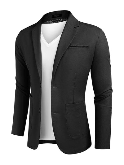 Lightweight Cotton Linen Blazer Jacket (US Only) Blazer coofandy Black S 