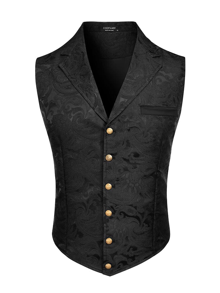 Luxury Floral Tuxedo Vest (US Only) Blazer coofandy Black S 