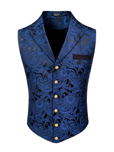 Luxury Floral Tuxedo Vest (US Only) Blazer coofandy Blue S 