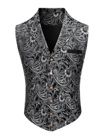Luxury Floral Tuxedo Vest (US Only) Blazer coofandy Grey S 