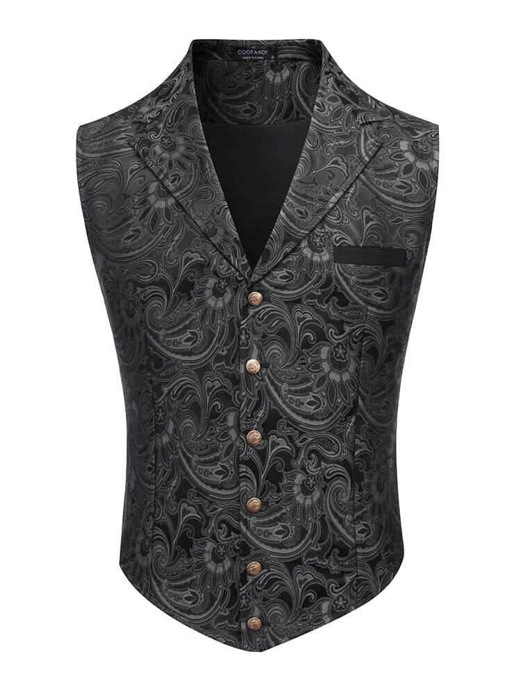 Luxury Floral Tuxedo Vest (US Only) Blazer coofandy Dark Grey S 