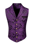 Luxury Floral Tuxedo Vest (US Only) Blazer coofandy Purple S 