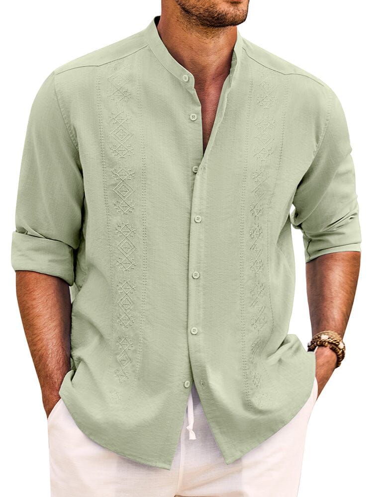 Soft Cotton Linen Button Shirt (US Only) Shirts coofandy Green S 