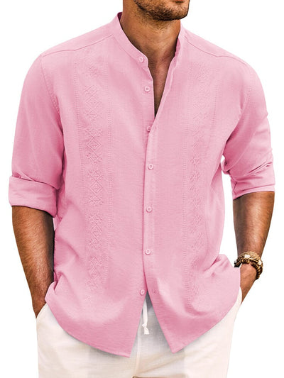 Soft Cotton Linen Button Shirt (US Only) Shirts coofandy Pink S 