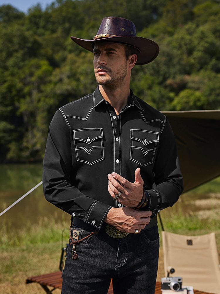 Western Cowboy Style Cotton Shirt (US Only) Shirts coofandy 
