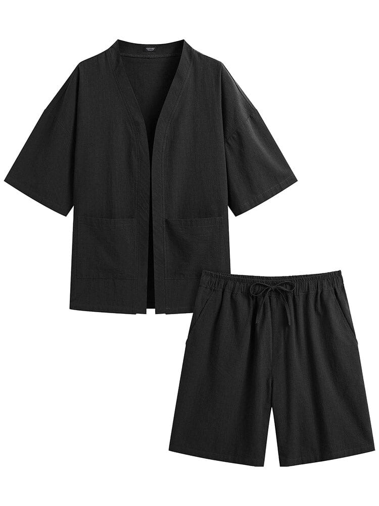 Casual Cotton Linen Kimono Sets (US Only) Sets coofandy 