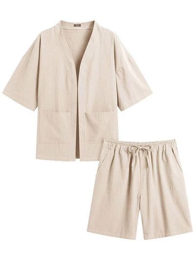 Casual Cotton Linen Kimono Sets (US Only) Sets coofandy 