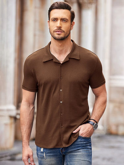 Casual Slim Fit Knit Shirts (US Only) Shirts coofandy 