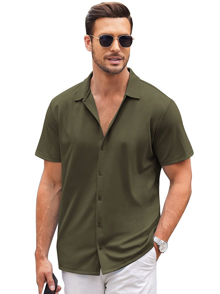 Casual Wrinkle Free Shirt (US Only) Shirts coofandy Army Green S 