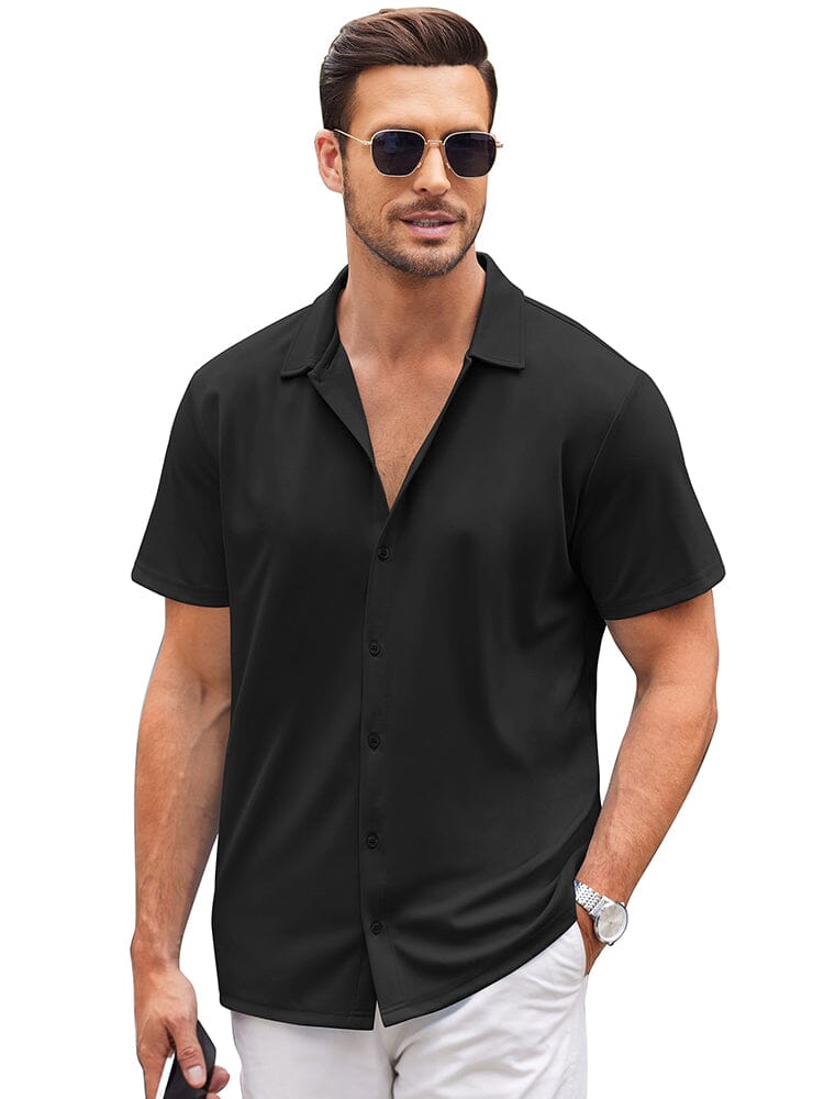 Casual Wrinkle Free Shirt (US Only) Shirts coofandy Black S 
