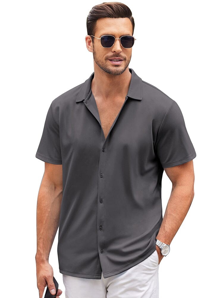 Casual Wrinkle Free Shirt (US Only) Shirts coofandy Dark Grey S 