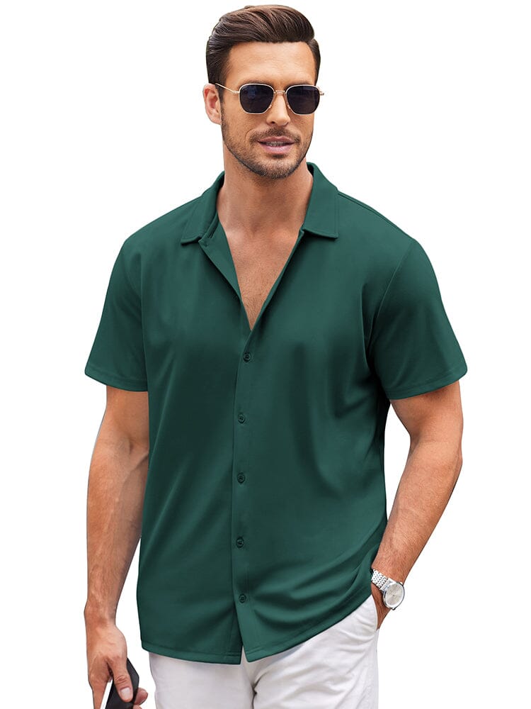 Casual Wrinkle Free Shirt (US Only) Shirts coofandy Lake Green S 