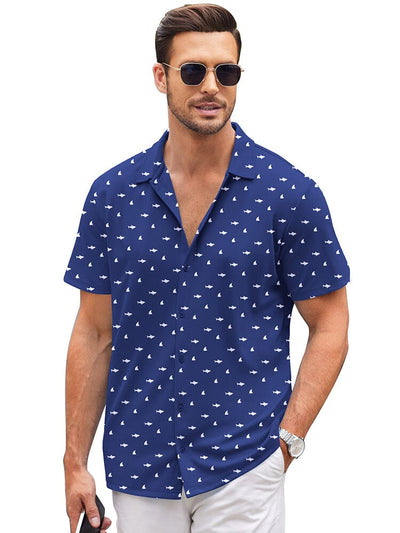 Soft Wrinkle Free Floral Shirt (US Only) Shirts coofandy Deep Blue S 