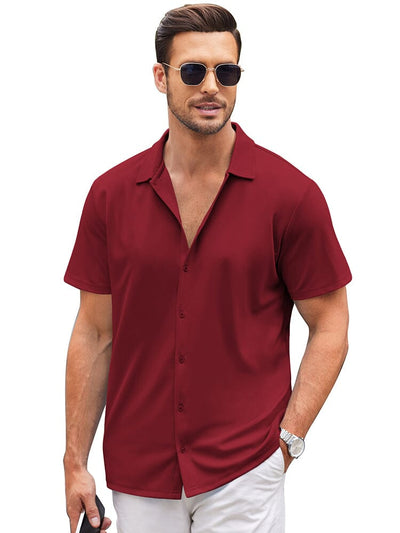 Casual Wrinkle Free Shirt (US Only) Shirts coofandy Wine Red S 
