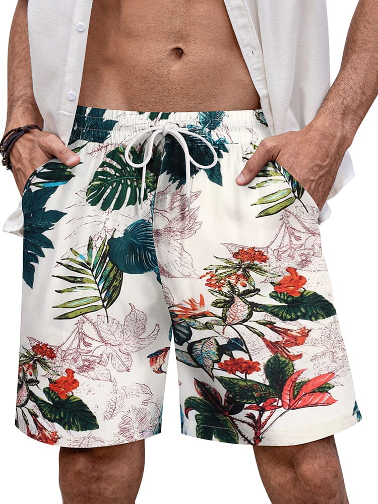 Hawaiian Quick Dry Flower Shorts (US Only) Shorts coofandy PAT7 S 