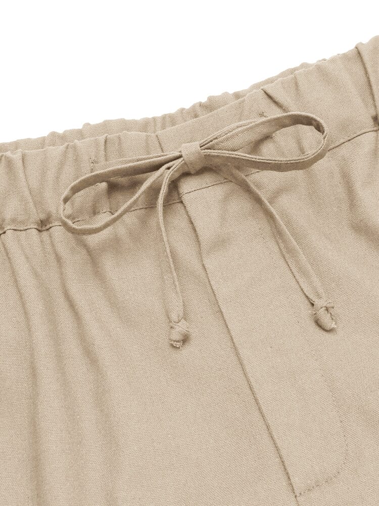 Classic Elastic Waist Linen Shorts (US Only) Shorts coofandy 