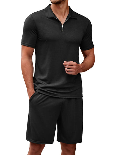 Clasic Casual Polo Shirt Set (US Only) Sets coofandy Black S 