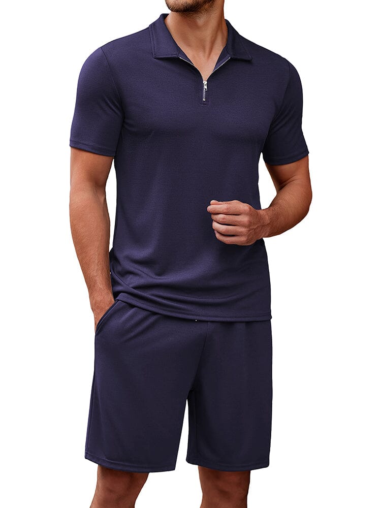 Clasic Casual Polo Shirt Set (US Only) Sets coofandy Navy Blue S 