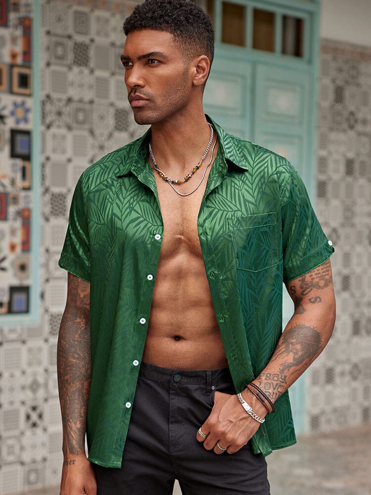 Silk Satin Jacquard Shirt: Stylish and Fresh for Summer (US Only
