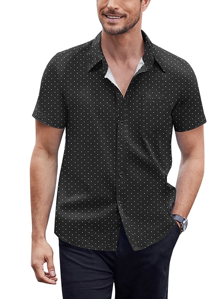 black dress shirt with white polka dots Nova Polka Dot Shirt