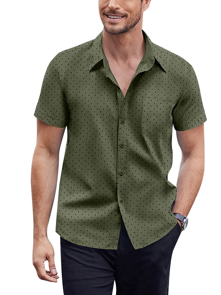 Soft Polka Dot Shirt (US Only) Shirts coofandy Army Green S 