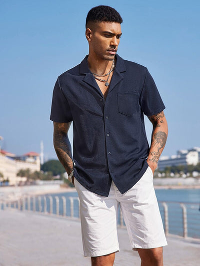 Leisure Wrinkle Free Cuban Shirt (US Only) Sets coofandy 