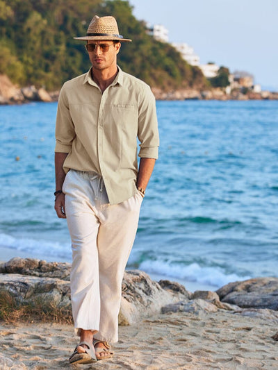 Casual Breathable Linen Shirts (US Only) Shirts coofandy 