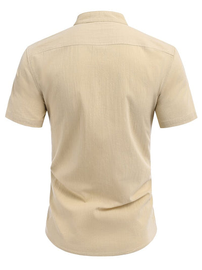 Casual Solid Cotton Henley Shirt (US Only) Shirts coofandy 