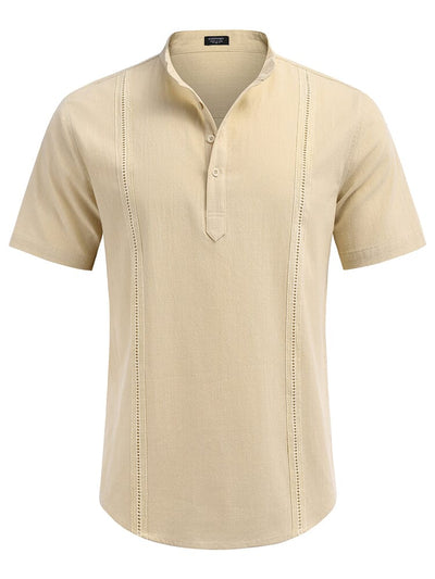 Casual Solid Cotton Henley Shirt (US Only) Shirts coofandy 
