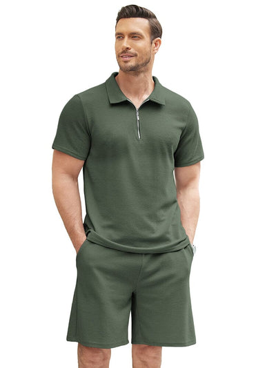 Casual 2 Piece Polo Set (US Only) Sets coofandy Army Green S 