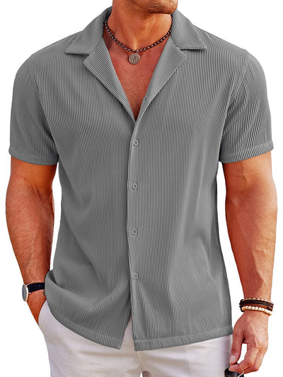 Breathable Pit Strip Laple Shirt (US Only) Shirts coofandy Dark Grey S 