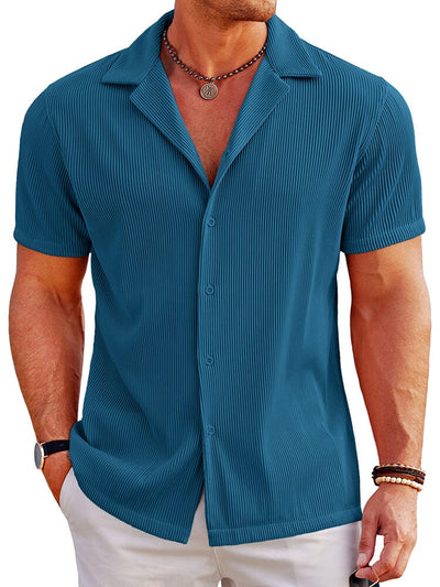Breathable Pit Strip Laple Shirt (US Only) Shirts coofandy Lake Blue S 