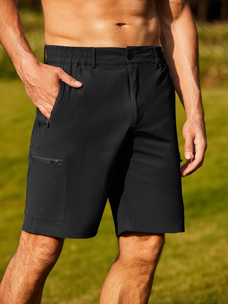 Quick Dry Cargo Shorts (US Only) Shorts coofandy Black S 