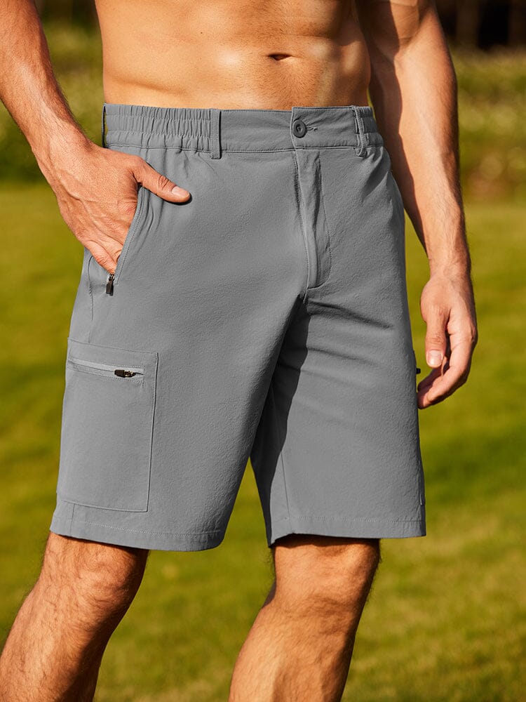 Quick Dry Cargo Shorts (US Only) Shorts coofandy Light Grey S 