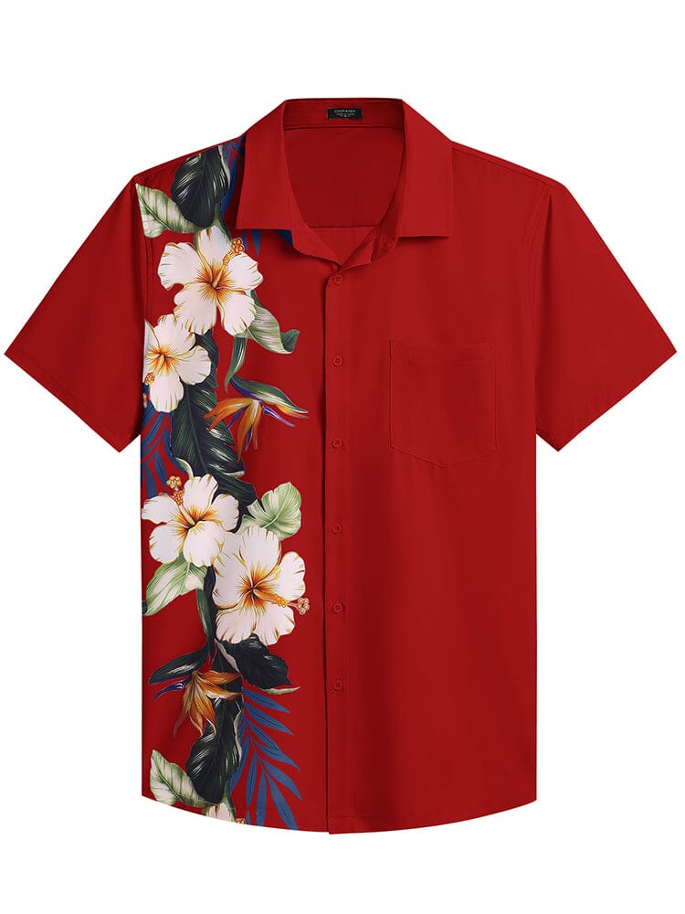 Stylish Hawaiian Floral Shirt (US Only) Shirts coofandy Red - Floral S 