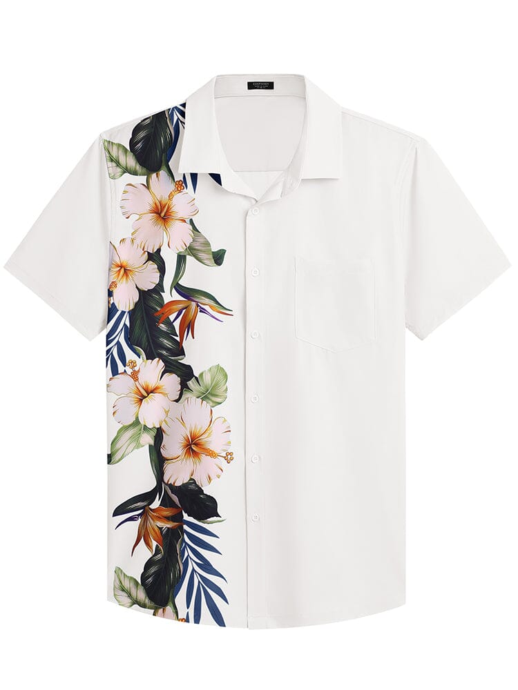 Stylish Hawaiian Floral Shirt (US Only) Shirts coofandy White - Floral S 