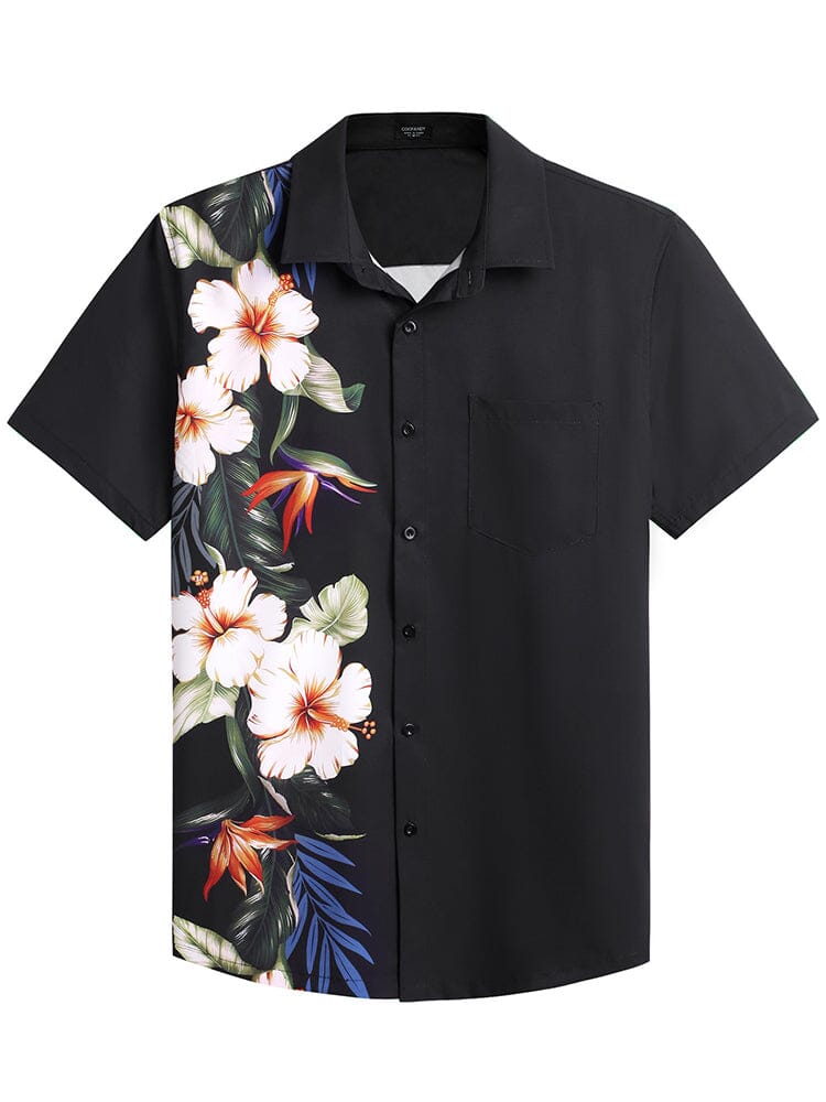 Stylish Hawaiian Floral Shirt (US Only) Shirts coofandy Black - Floral S 