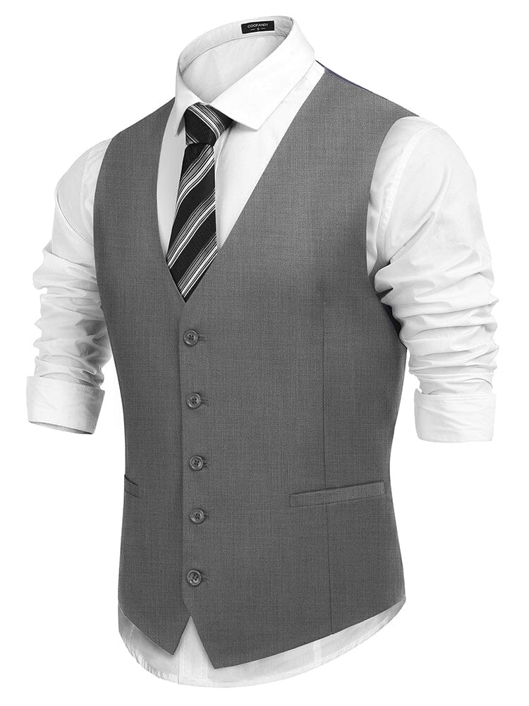 Casual Slim Fit Suit Vest (US Only) Vest coofandy Dark Grey S 