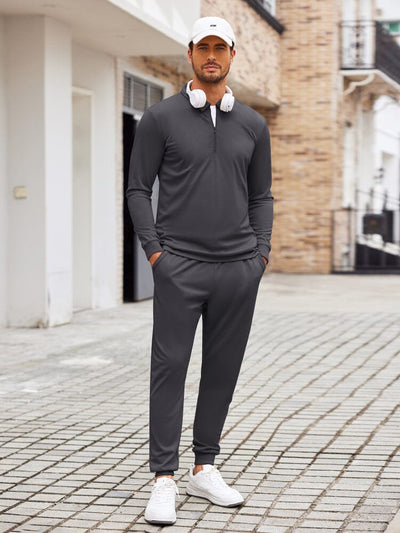 Stylish 2-Piece Tracksuit Set (US Only) Sports Set coofandy Dark Grey S 