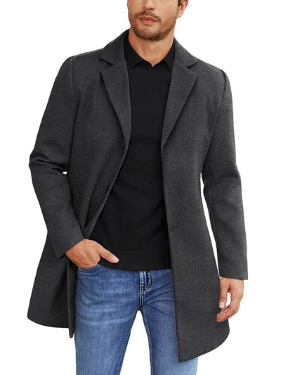 Classic Single Breasted Coat (US Only) Coat coofandy Dark Grey S 