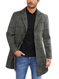 Classic Single Breasted Coat (US Only) Coat coofandy Grey Plaid S 