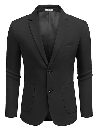 Casual Knitted Blazer Suit Jacket (US Only) Blazer coofandy Black S 