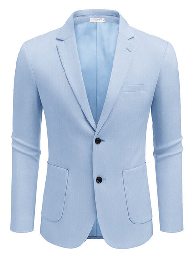 Casual Knitted Blazer Suit Jacket (US Only) Blazer coofandy Light Blue S 