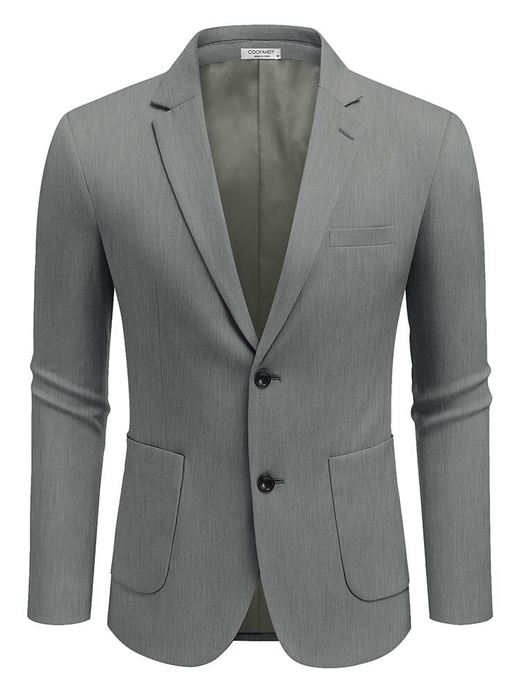Casual Knitted Blazer Suit Jacket (US Only) Blazer coofandy Grey S 