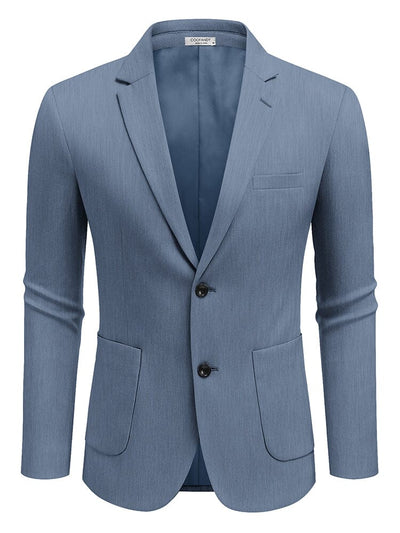 Casual Knitted Blazer Suit Jacket (US Only) Blazer coofandy Navy Blue S 