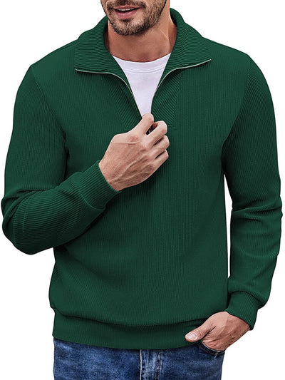 Casual Corduroy Polo Collar Pullover (US Local) Polos coofandy Dark Green S 