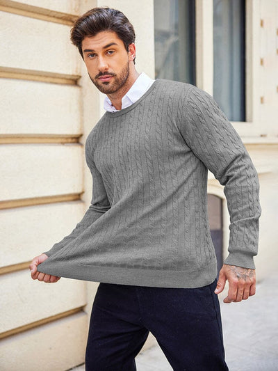 Classic Cable Knitted Pullover Sweater coofandy 