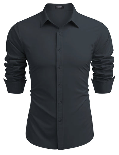 Casual Regular Fit Dress Shirt (US Only) Shirts coofandy Navy Blue S 